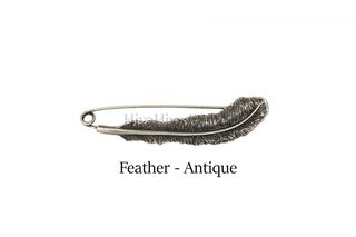 Hiya Hiya Feather Shawl Pin - Antique