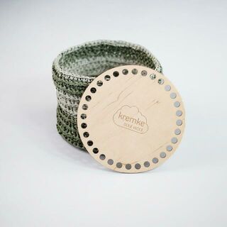 Wooden Bottom for Crocheting Containers