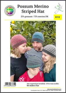 Creative Kit - Possum Merino Striped Hat K112