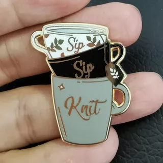 Sip Sip Knit Enamel Pin
