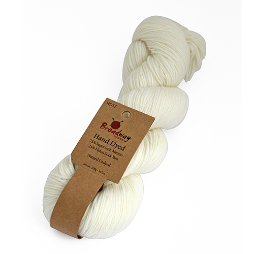 Hand Dyed Sock Yarn - Natural Undyed