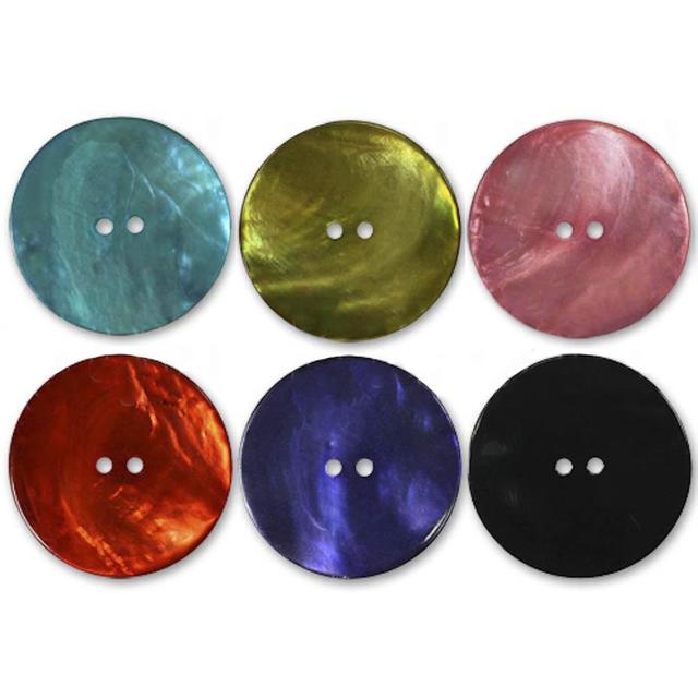 Agoya Shell 2 Hole Button - 16mm - coloured