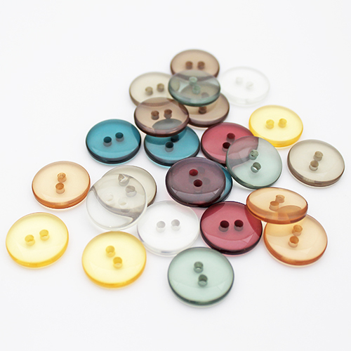 Button Clear 2 Hole 17mm