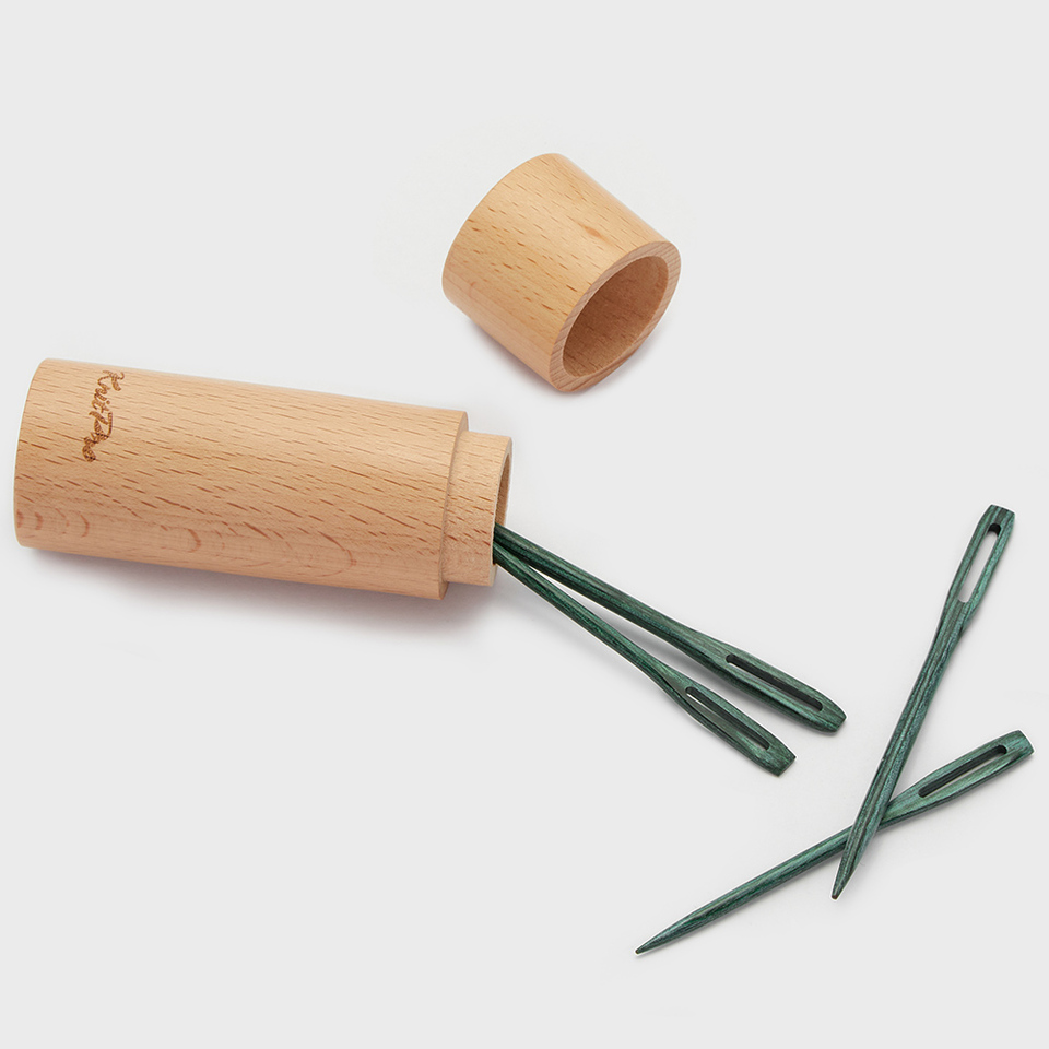 Mindful Darning Needles in Beech Wood Container