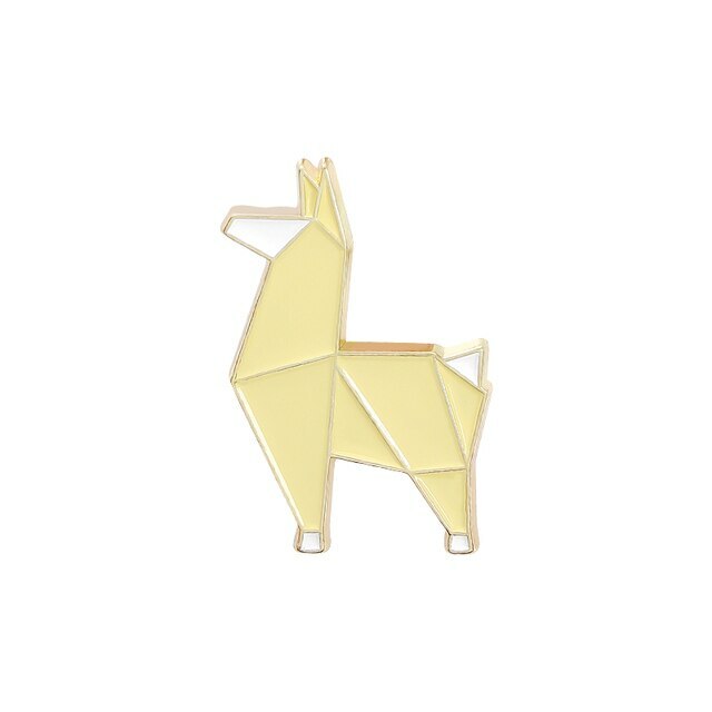 Origami Llama Enamel Pin