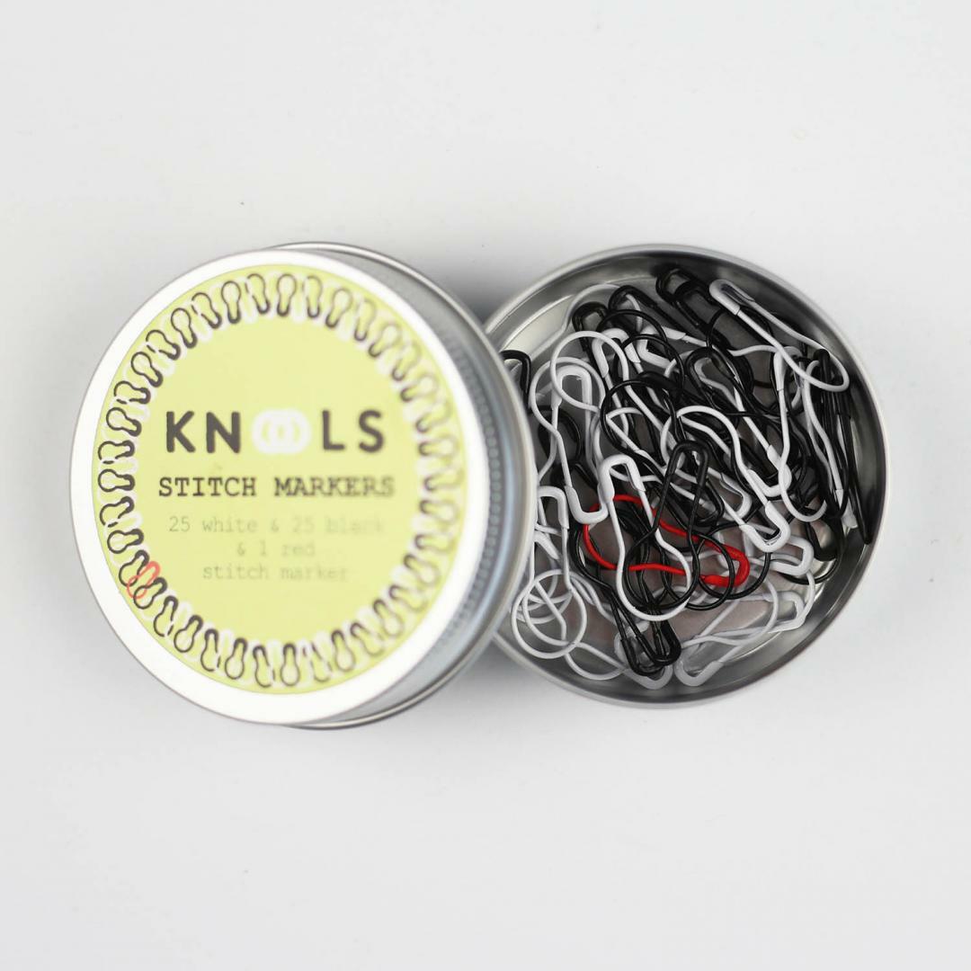 Knools Stitch Markers - Black & White