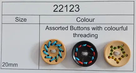 Wooden Buttons 20mm - threaded