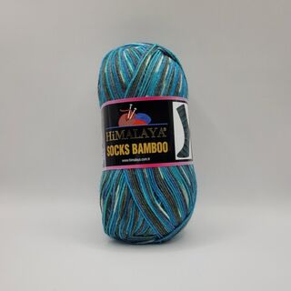 Himalaya Socks Bamboo - Turquoise-Dark Green-Blue Grey (120-04)